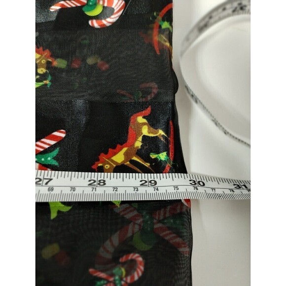 Christmas Scarf Black With Candy canes and Rocking Horses 30 X 12 inches - Picture 10 of 10